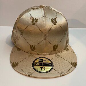 ES Skateboarding New Era Fitted Hat Cap Supreme 7 1/2 Gold Satin